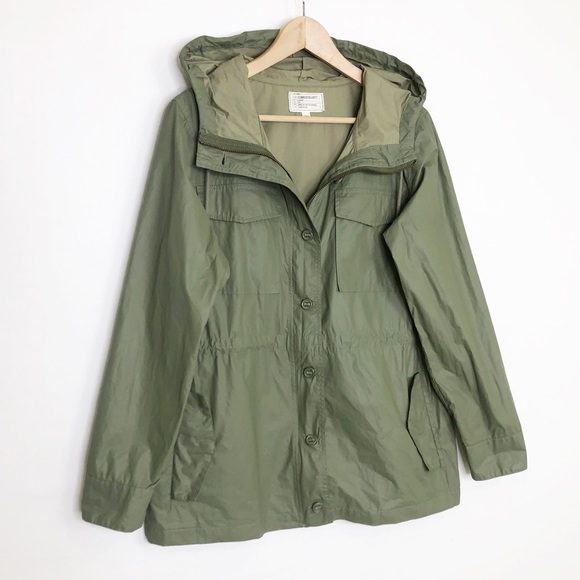 Current / Elliot Army green the boyfriend, windbreaker, hooded utility jacket - Picture 13 of 15